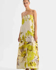 Morrison Mae Linen Strapless Dress Lemon