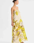 Morrison Mae Linen Strapless Dress Lemon