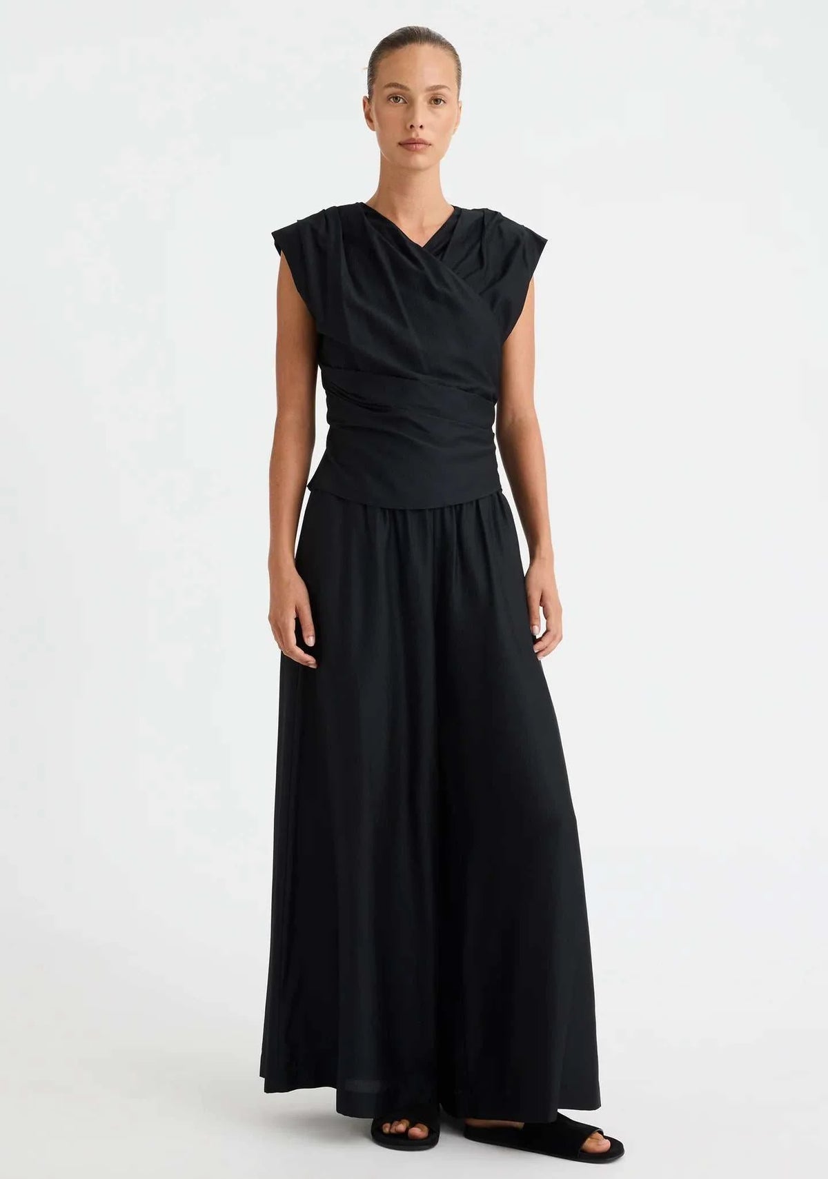Morrison Celine Wrap Top Black