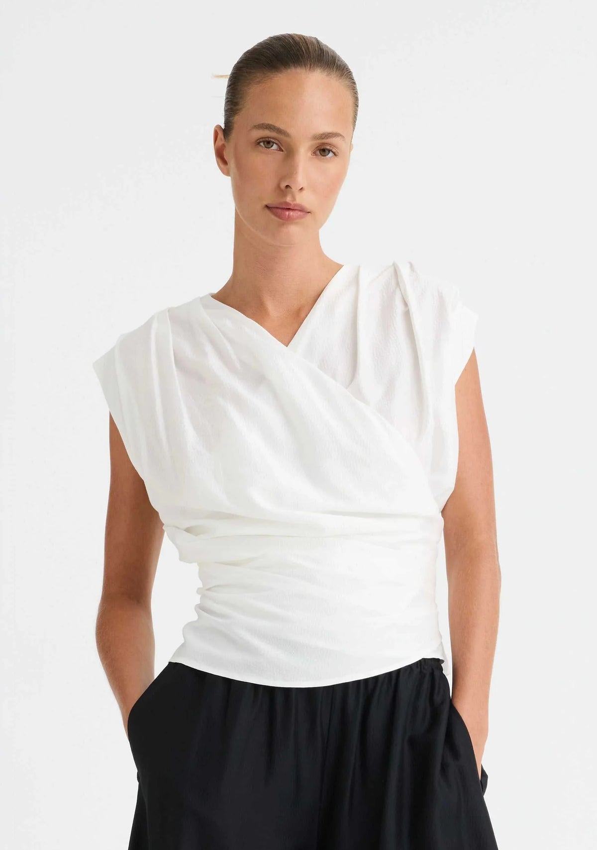 Morrison Celine Wrap Top White