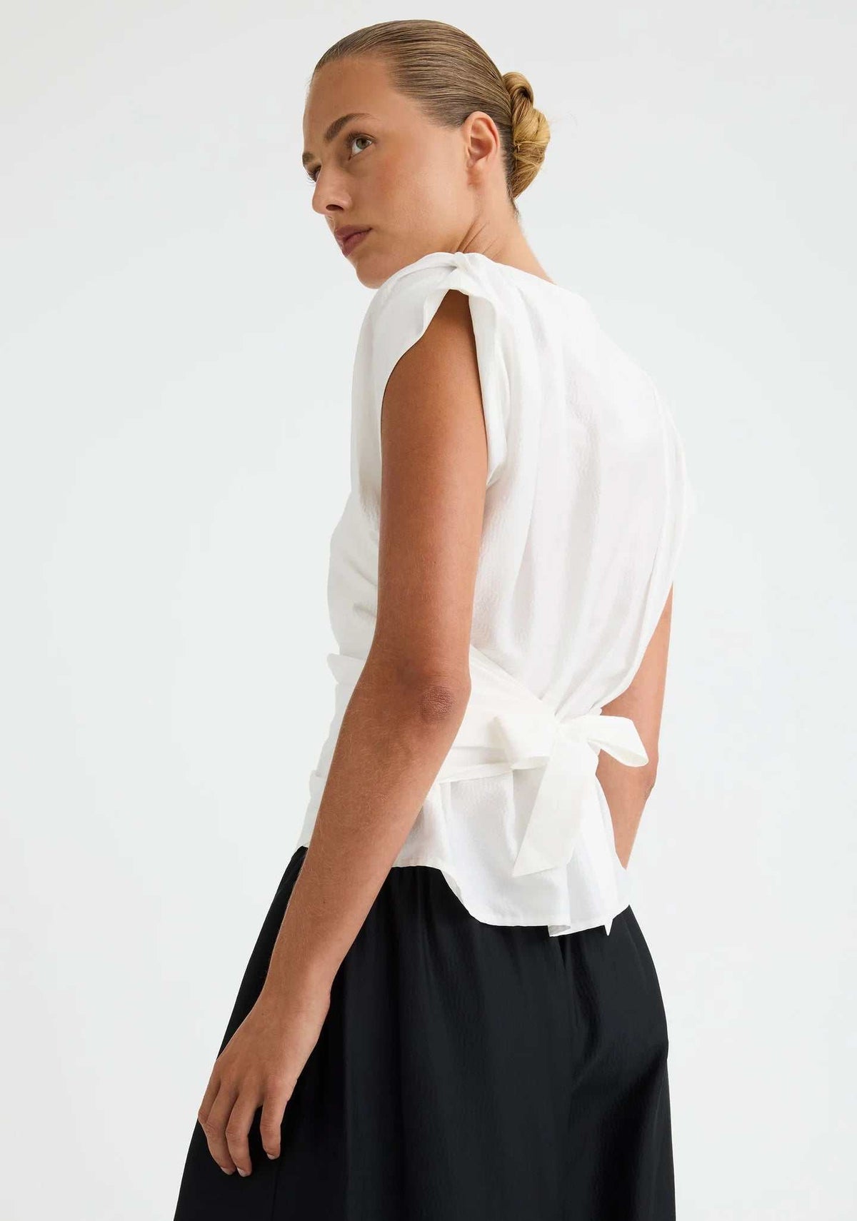 Morrison Celine Wrap Top White