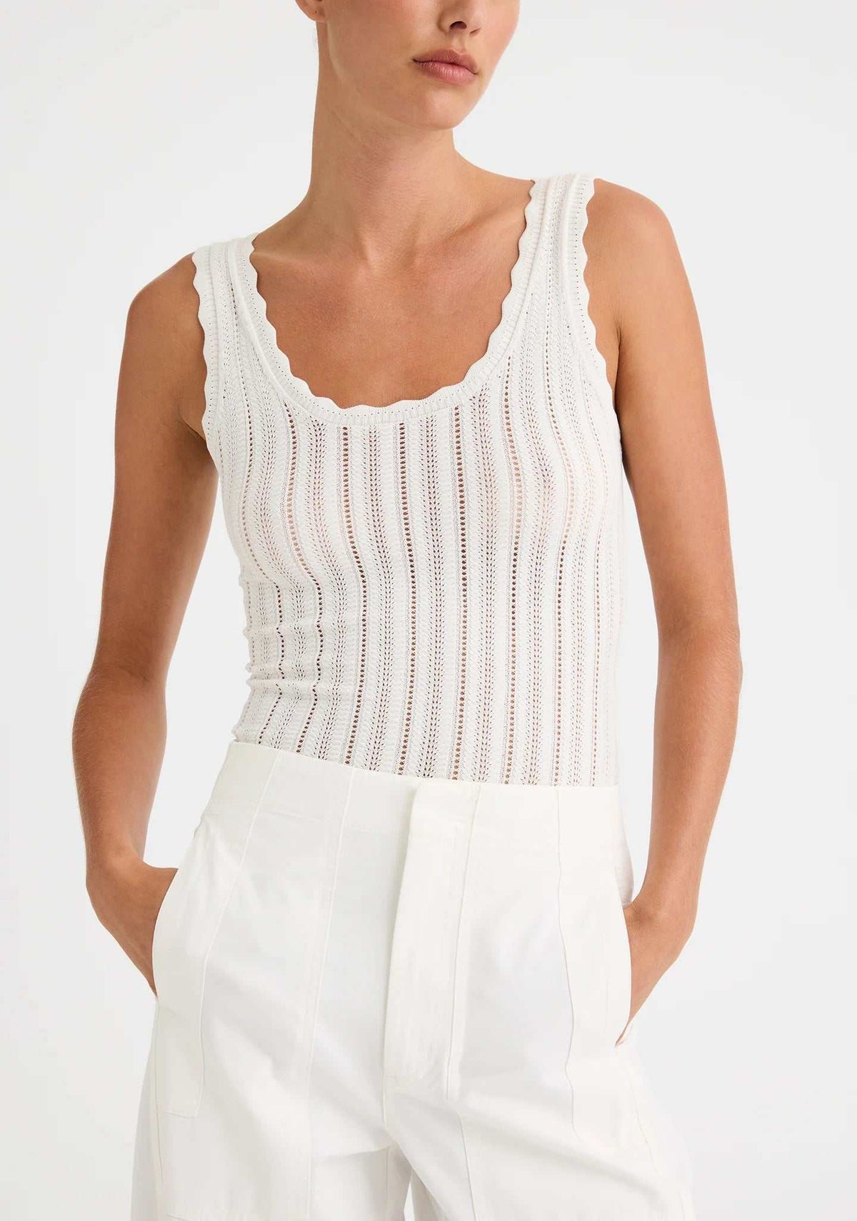 Morrison Odette Knit Tank White
