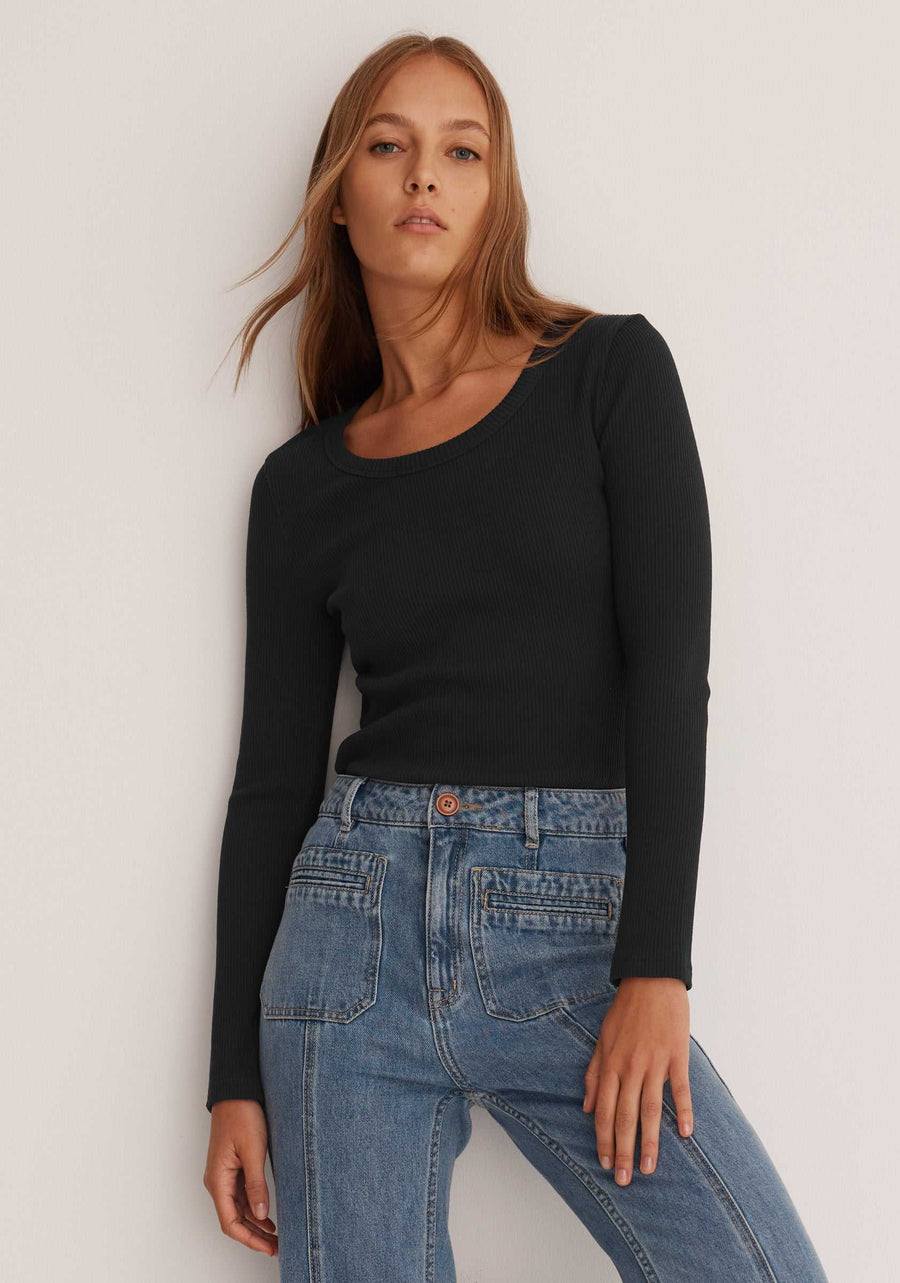 Morrison Cassie Long Sleeve Tee Black