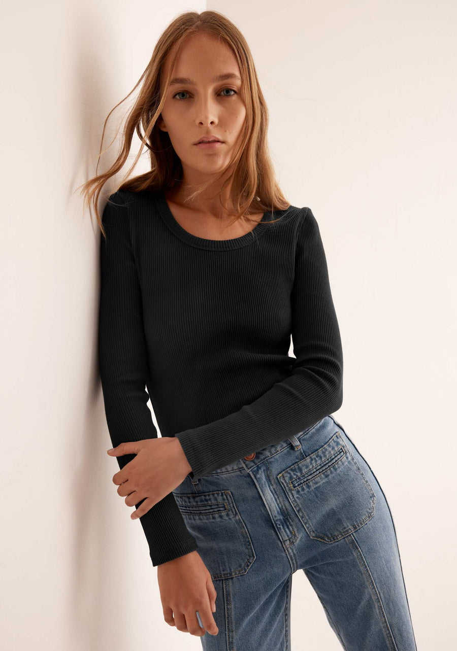 Morrison Cassie Long Sleeve Tee Black