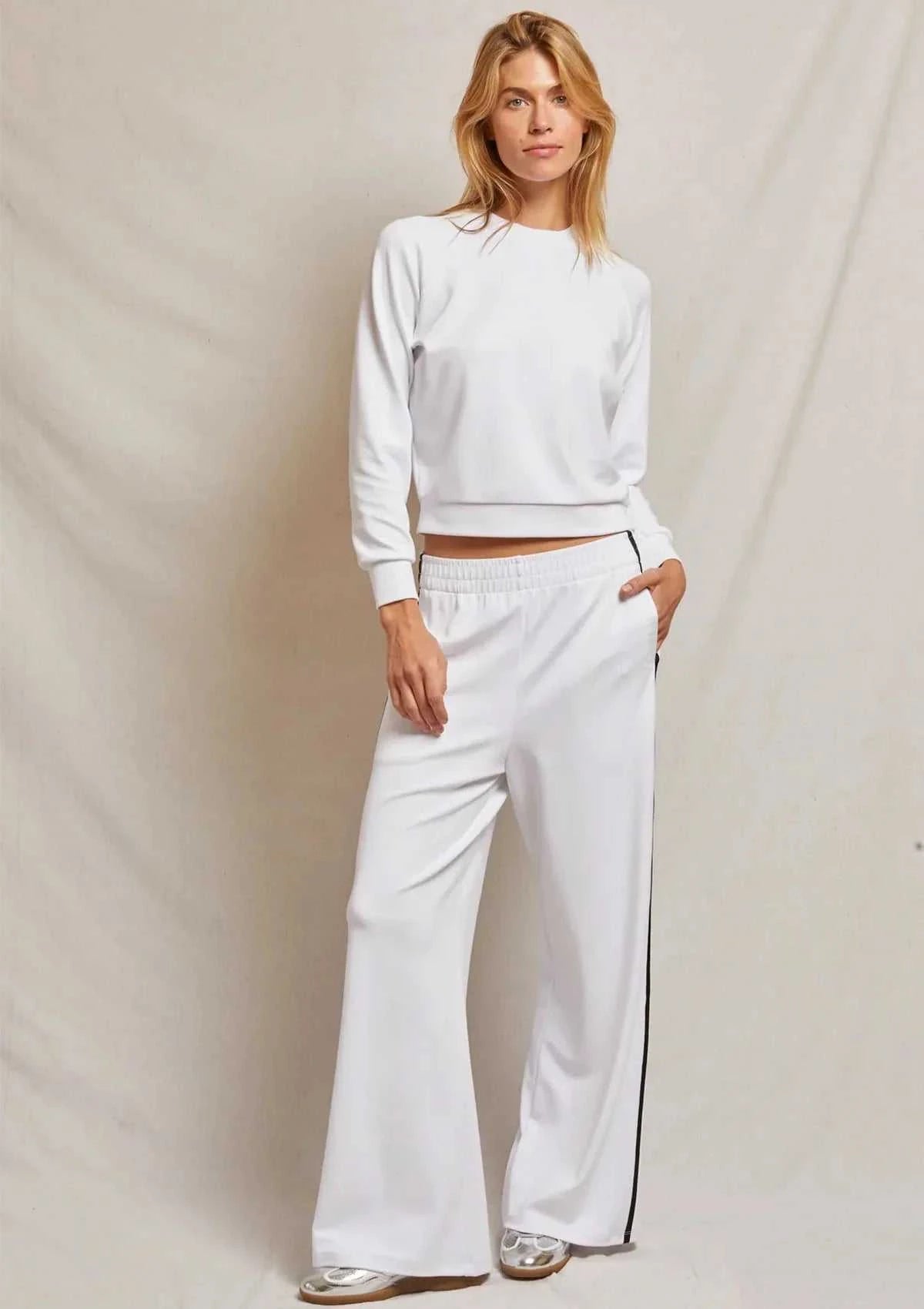 Perfectwhitetee Nadia Travel Wide Leg Sweatpant White