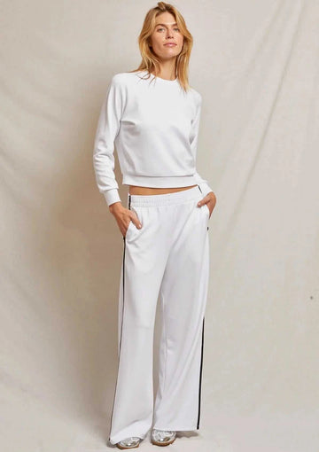 Perfectwhitetee Nadia Travel Wide Leg Sweatpant White