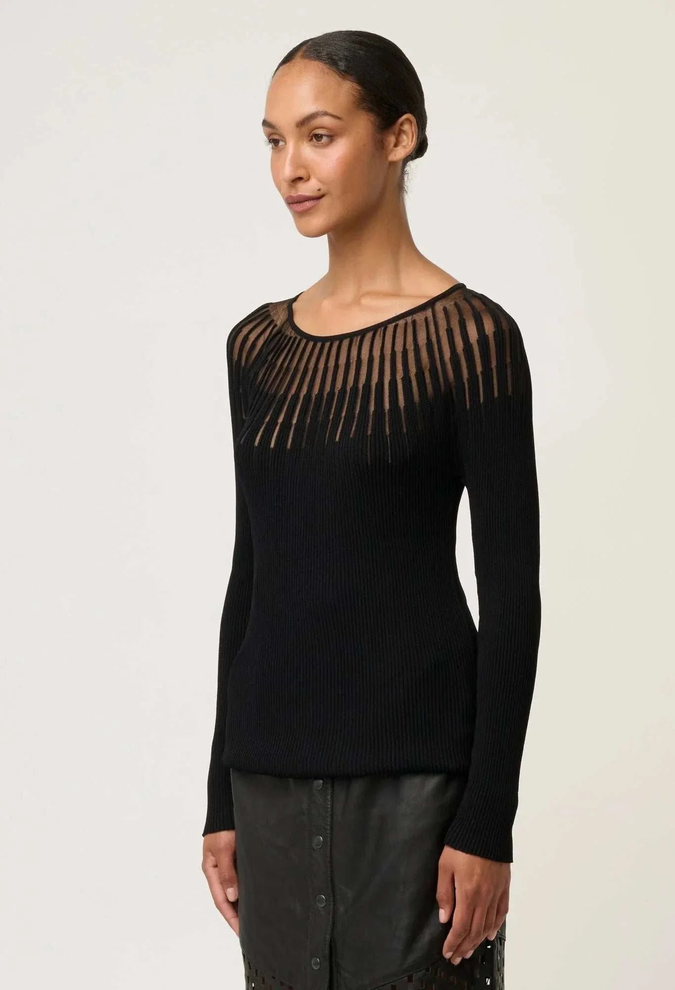 Once Was Rhiannon Viscose Sheer Knit Top