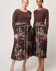 Once Was Rhiannon Viscose Nylon Sheer Knit Top Mocha