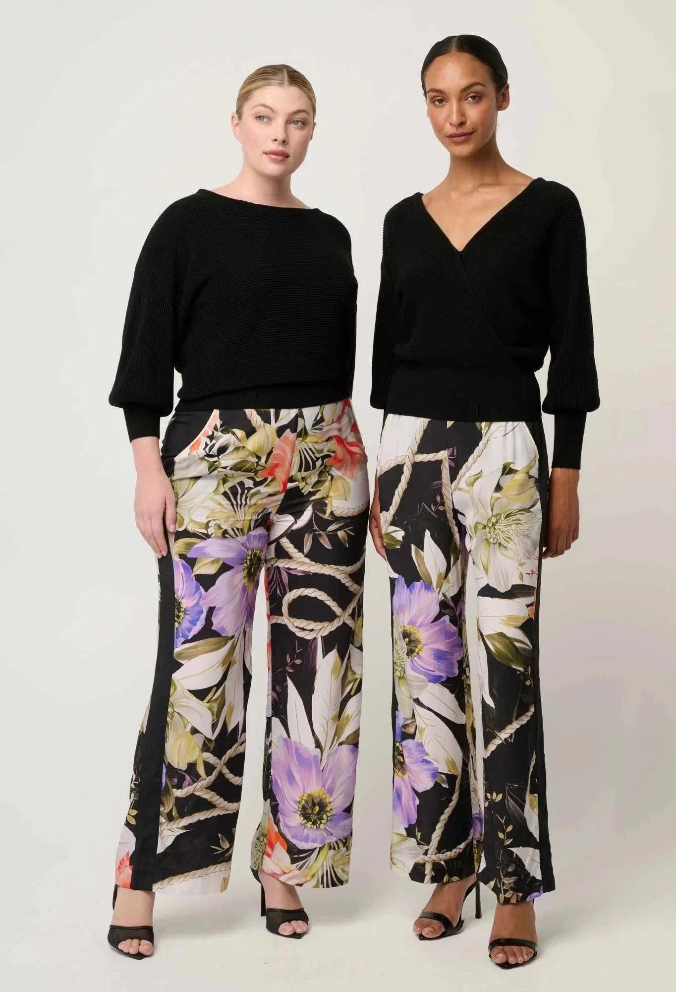 Once Was Clarissa Merino Wool reversible Knit Top Black