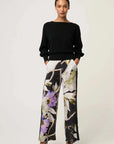 Once Was Clarissa Merino Wool reversible Knit Top Black
