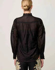Once Was Sevilla Cotton Silk Shirt Onyx
