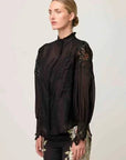 Once Was Sevilla Cotton Silk Shirt Onyx