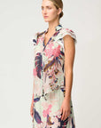 Once Was Luma Silk Cotton Flutter Sleeve Trim Top Oasis Flora