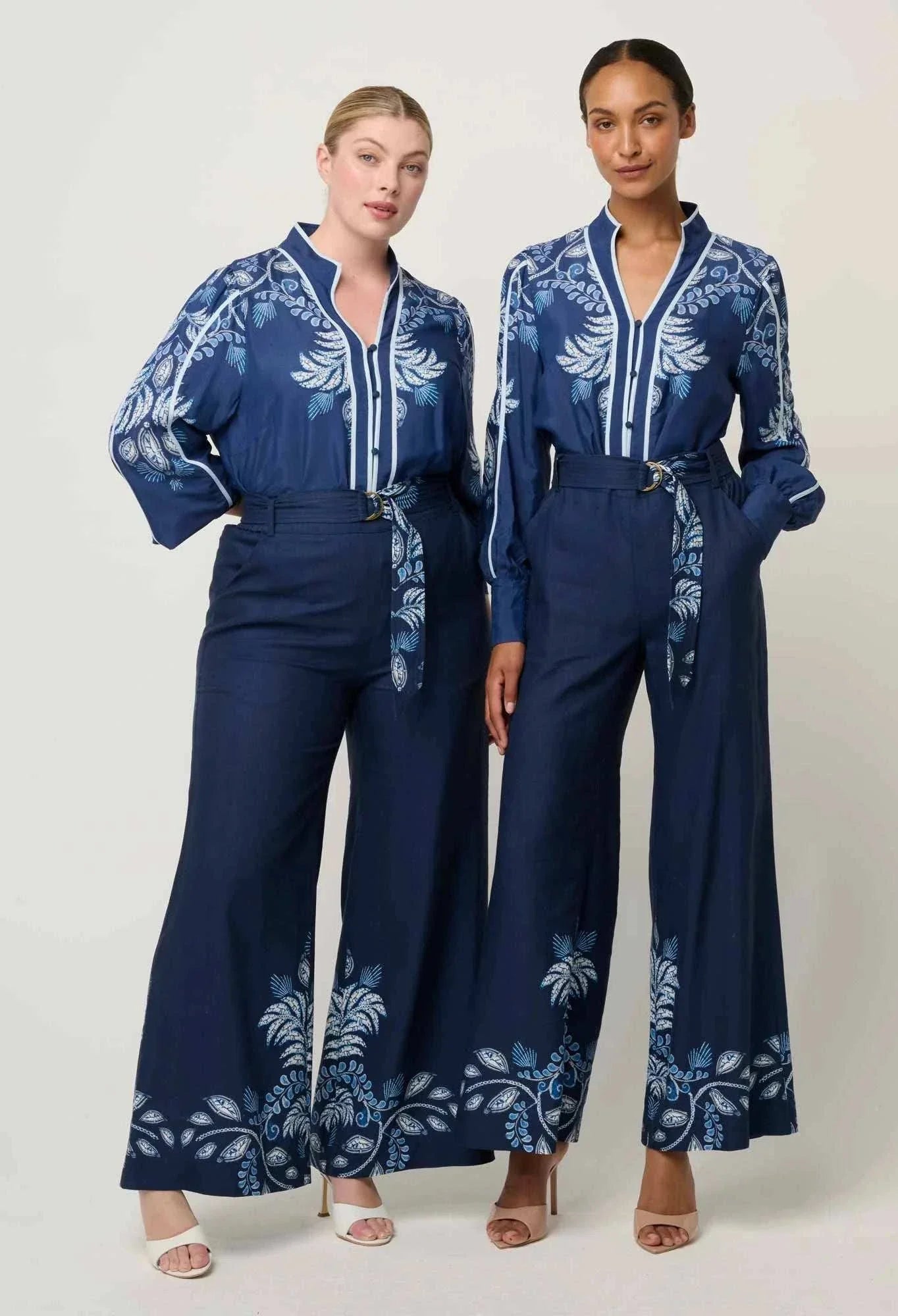 Once Was Asher Placement Print Faille Shirt Moonlit Batik