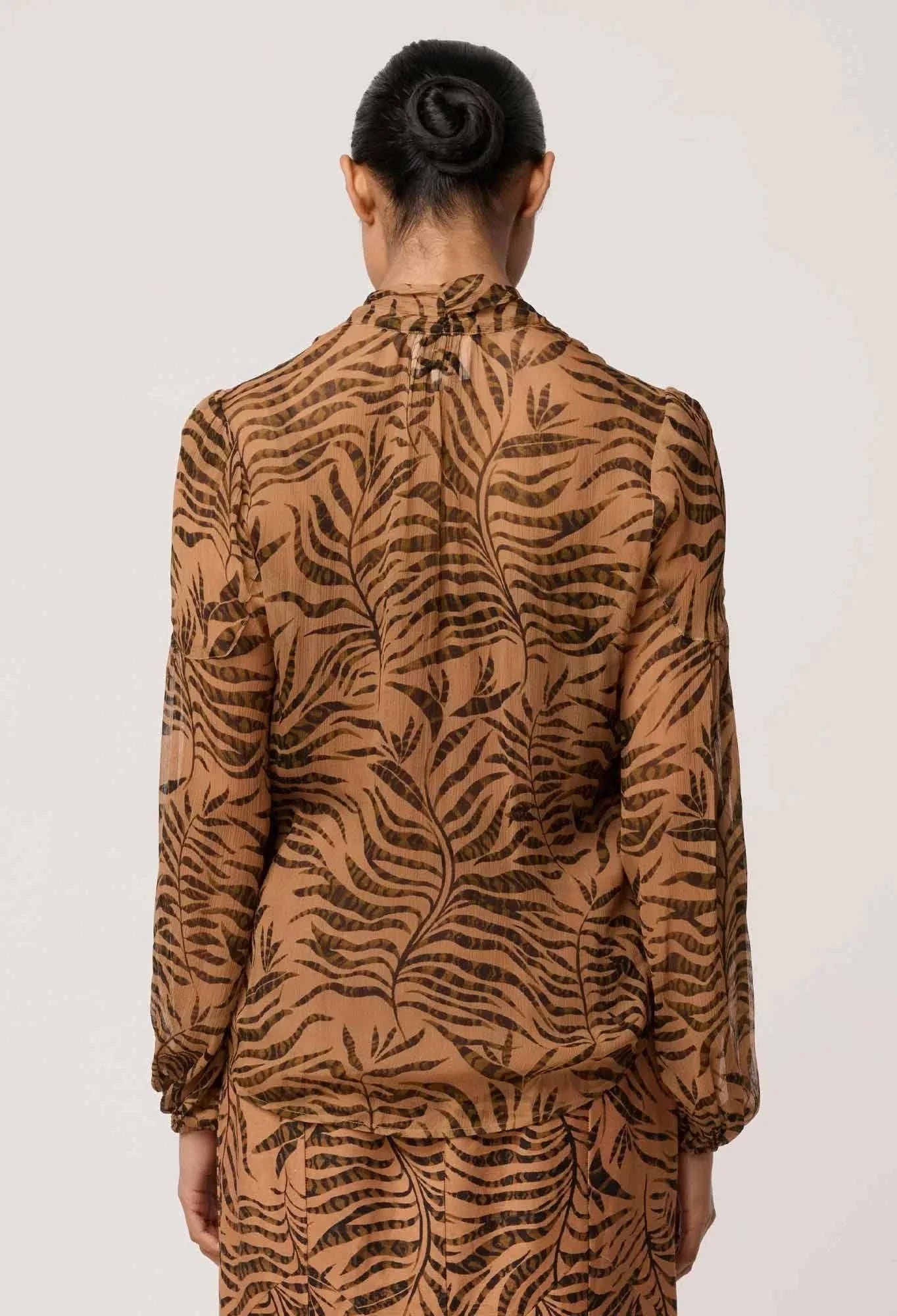 Once Was Camille Sheer Viscose Blouse Exotica