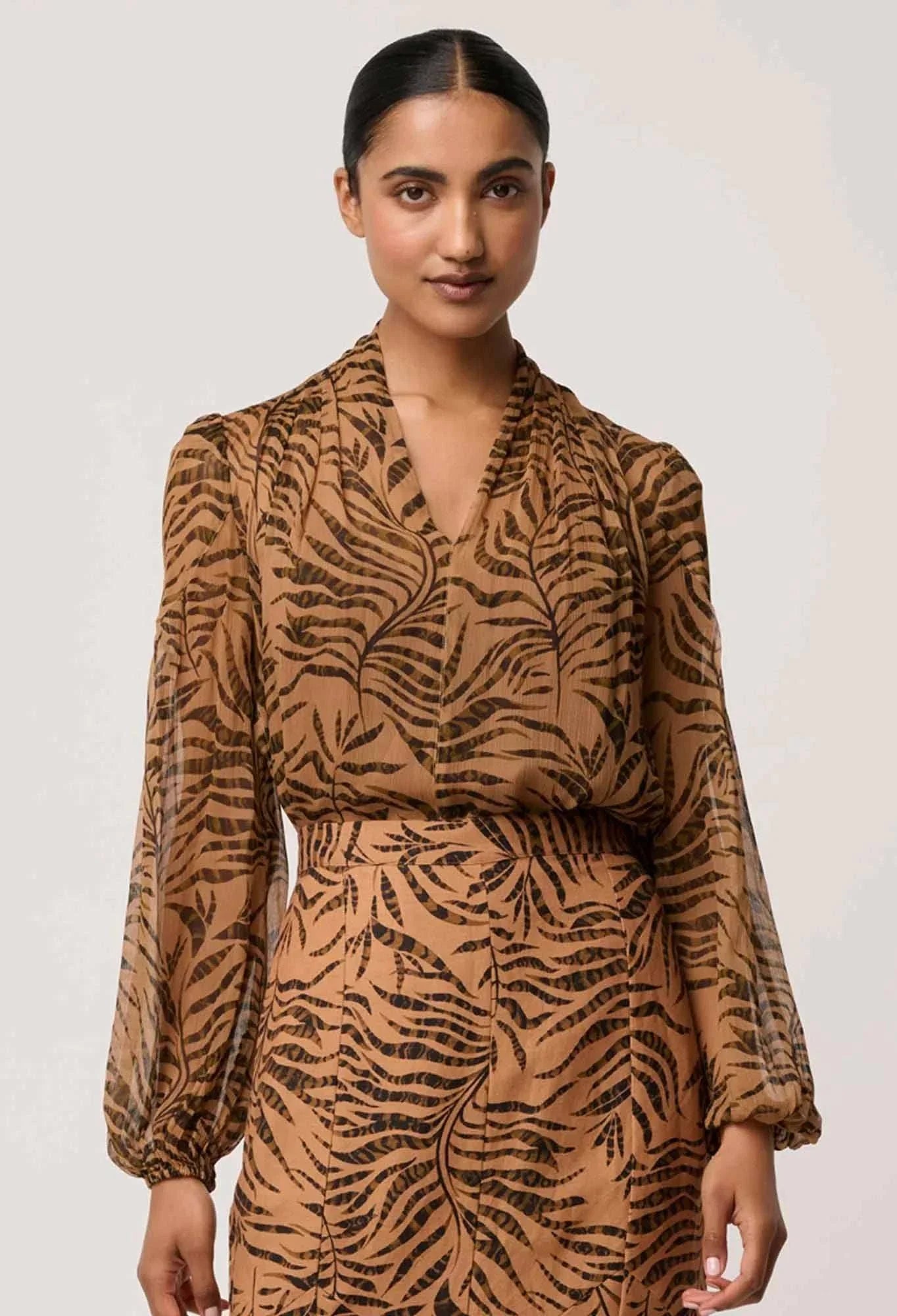 Once Was Camille Sheer Viscose Blouse Exotica