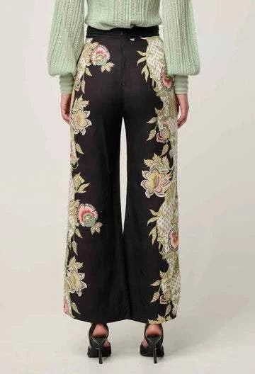 Once Was Merida Linen Viscose Pant Mariposa Nero