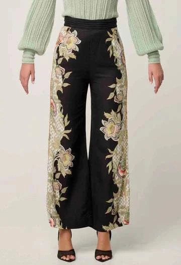 Once Was Merida Linen Viscose Pant Mariposa Nero