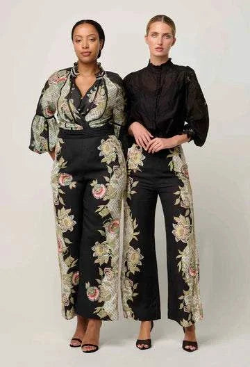Once Was Merida Linen Viscose Pant Mariposa Nero