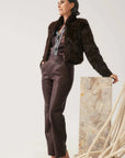 Once Was Joan Leather Straight Leg Pant Oxblood