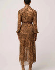 Once Was Solene Sheer Viscose Midi Dress Exotica