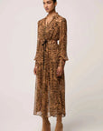 Once Was Solene Sheer Viscose Midi Dress Exotica