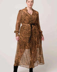 Once Was Solene Sheer Viscose Midi Dress Exotica