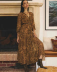Once Was Solene Sheer Viscose Midi Dress Exotica