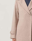 Once Was Sutton Wool Blend Double Breasted Coat Oat