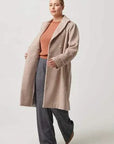 Once Was Sutton Wool Blend Double Breasted Coat Oat