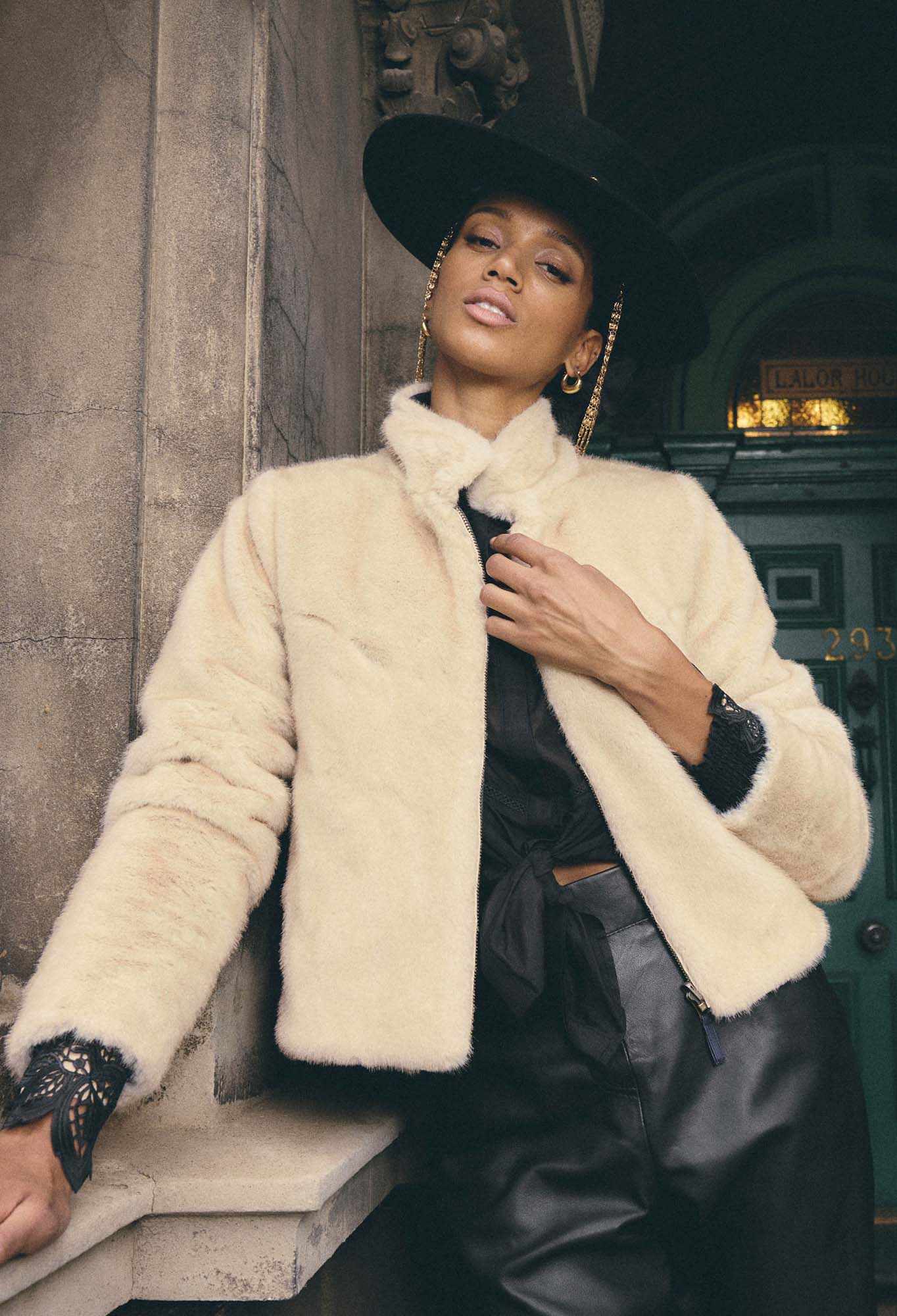 Once Was Rylie Reversible Faux Fur Jacket Altamira and Blanca