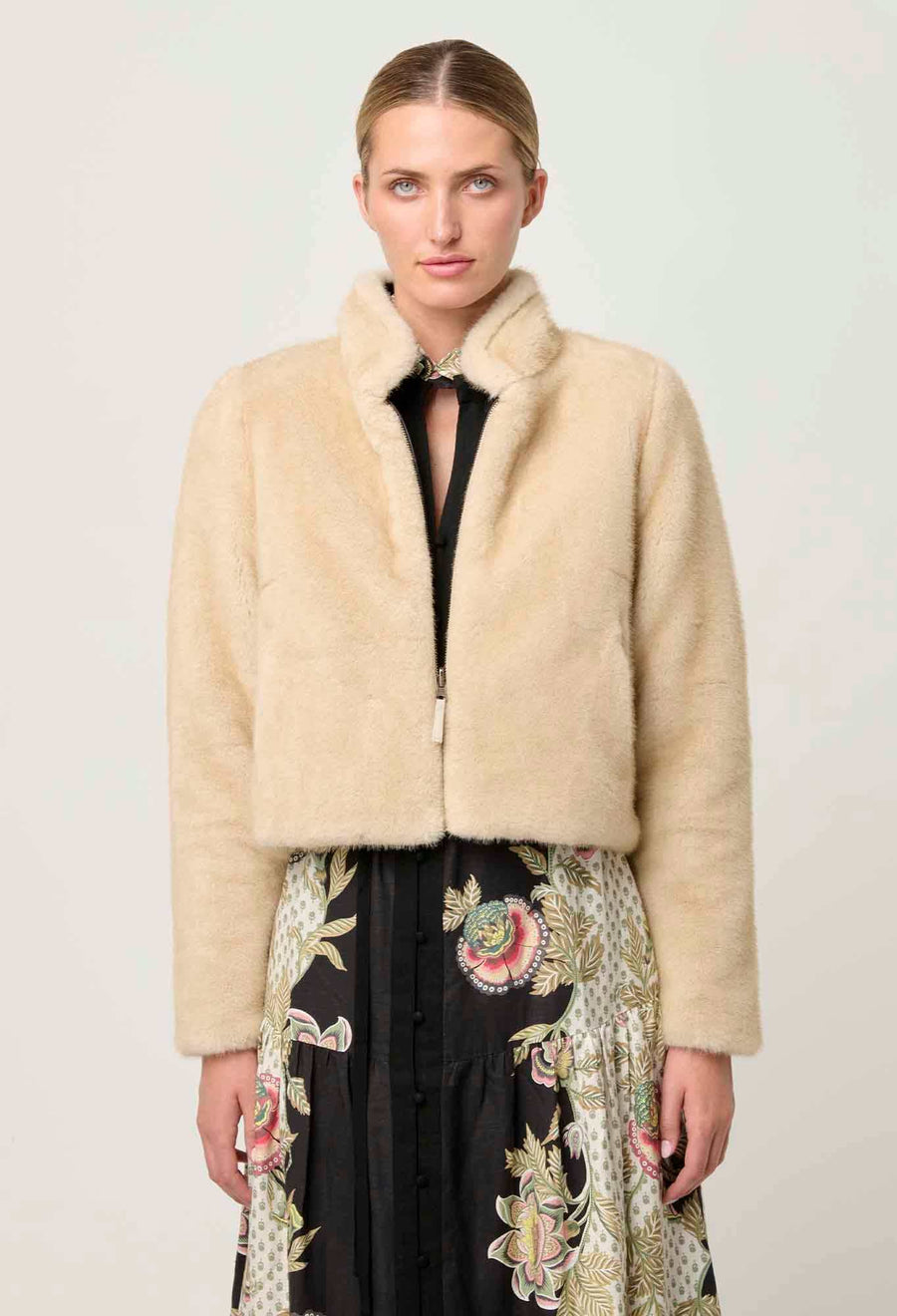 Once Was Rylie Reversible Faux Fur Jacket Altamira and Blanca