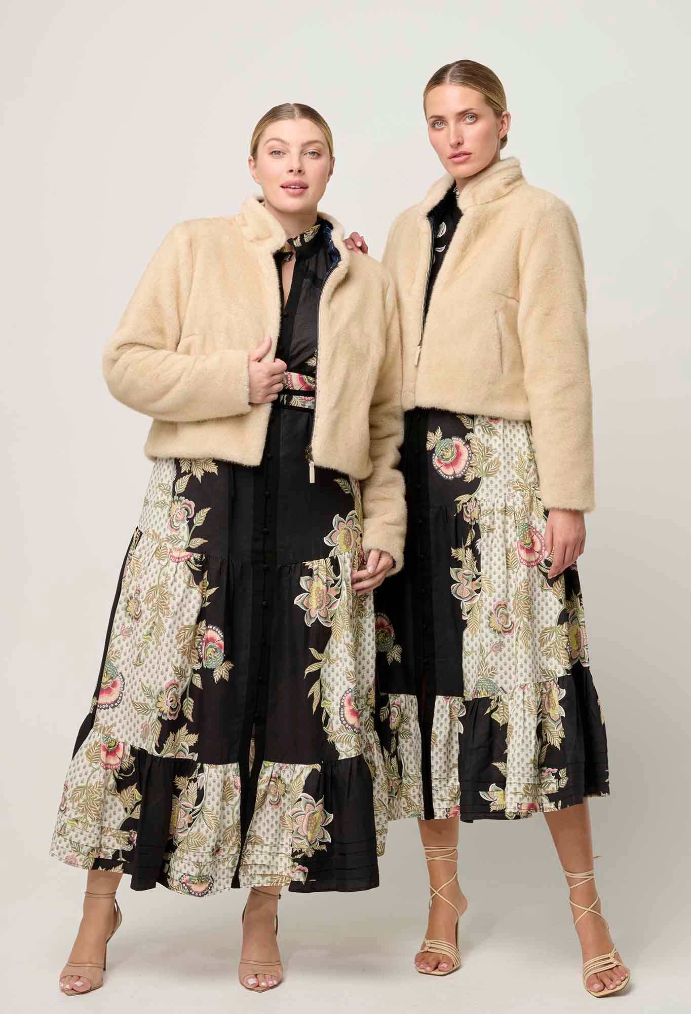 Once Was Rylie Reversible Faux Fur Jacket Altamira and Blanca