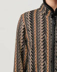 Once Was Rylie Reversible Print and Faux Fur Jacket Black Bomegrass