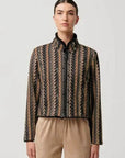 Once Was Rylie Reversible Print and Faux Fur Jacket Black Bomegrass