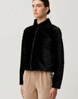 Once Was Rylie Reversible Print and Faux Fur Jacket Black Bomegrass