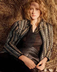 Once Was Rylie Reversible Print and Faux Fur Jacket Black Bomegrass