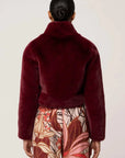 Once Was Dawn Faux Cropped Jacket Bordeaux