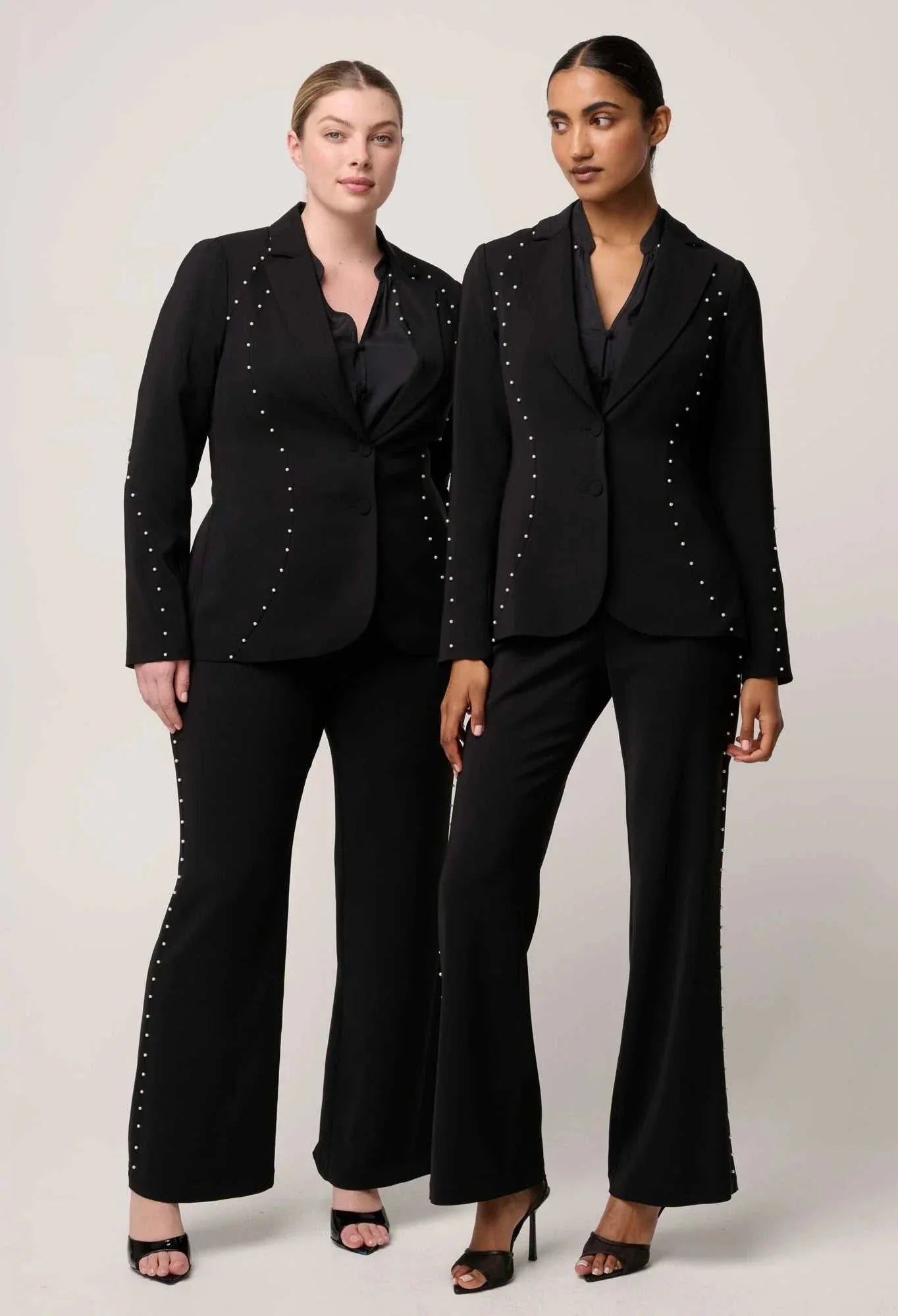 Once Was Marcela Pearl Embellished Blazer Black