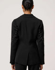 Once Was Marcela Pearl Embellished Blazer Black