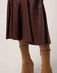 Once Was Gayle Genuine Leather Panelled Skirt Oxblood