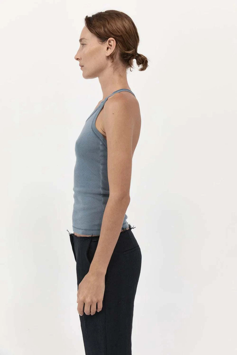 Agni Organic Cotton Abstract Singlet Diesel Grey