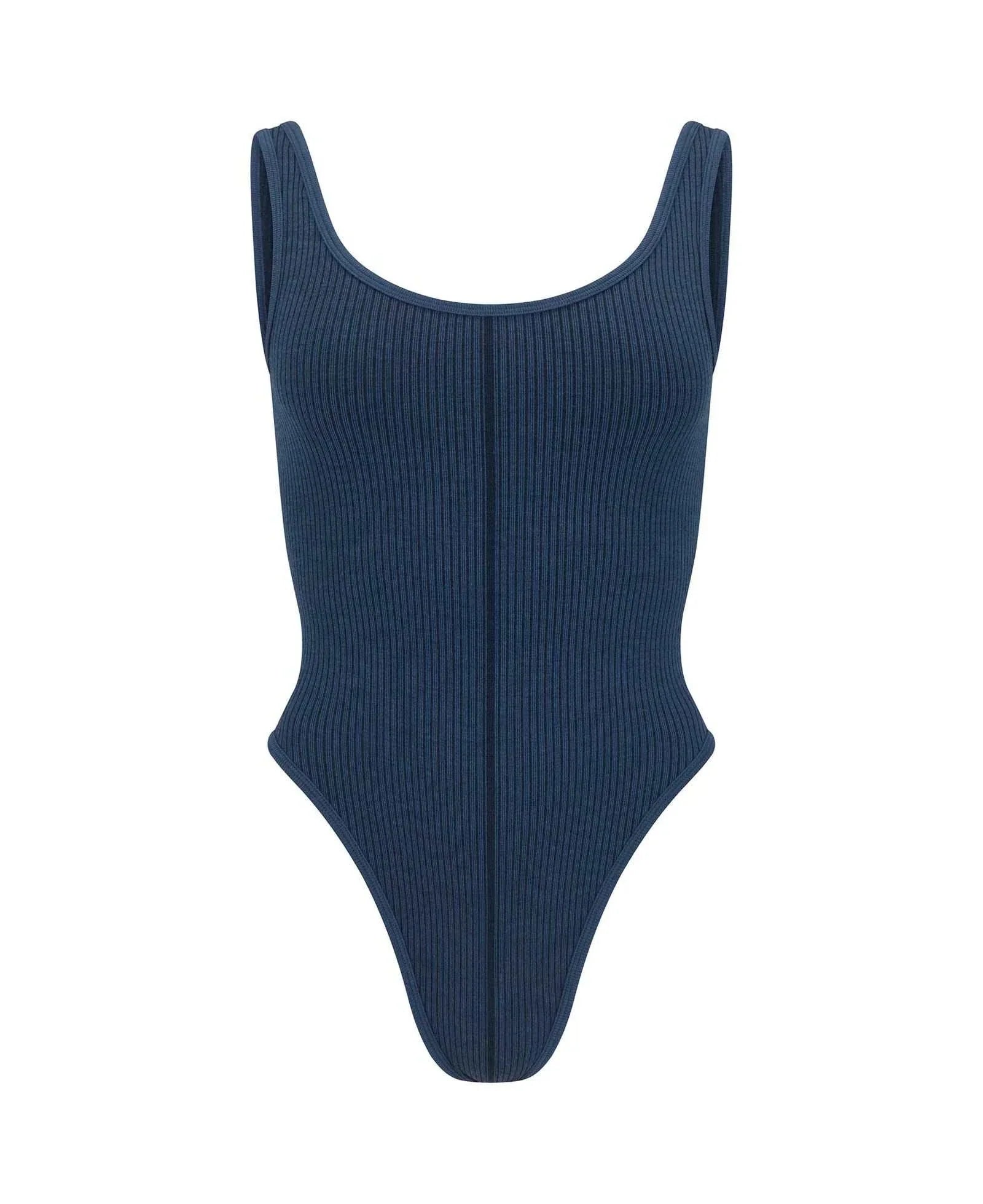 Nagnata Classic Wool Bodysuit Denim