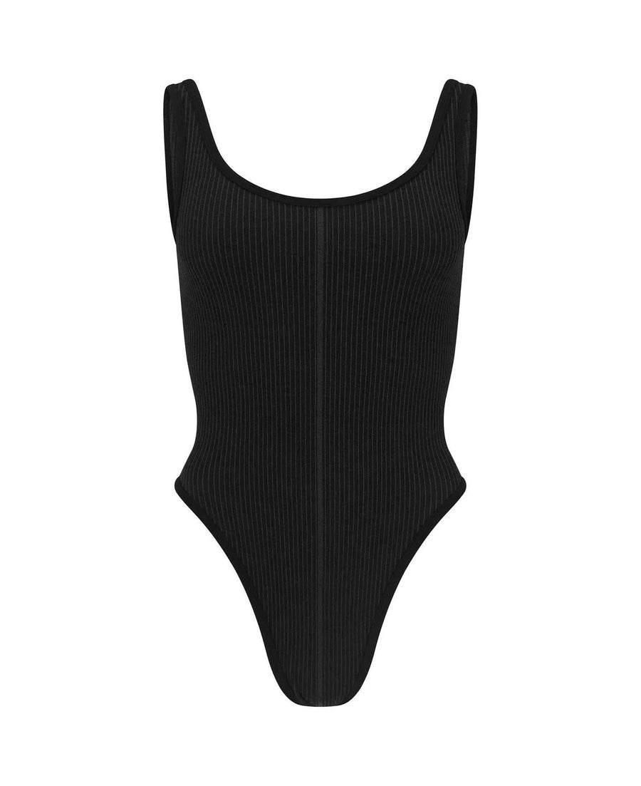 Nagnata Classic Wool Bodysuit Obsidian