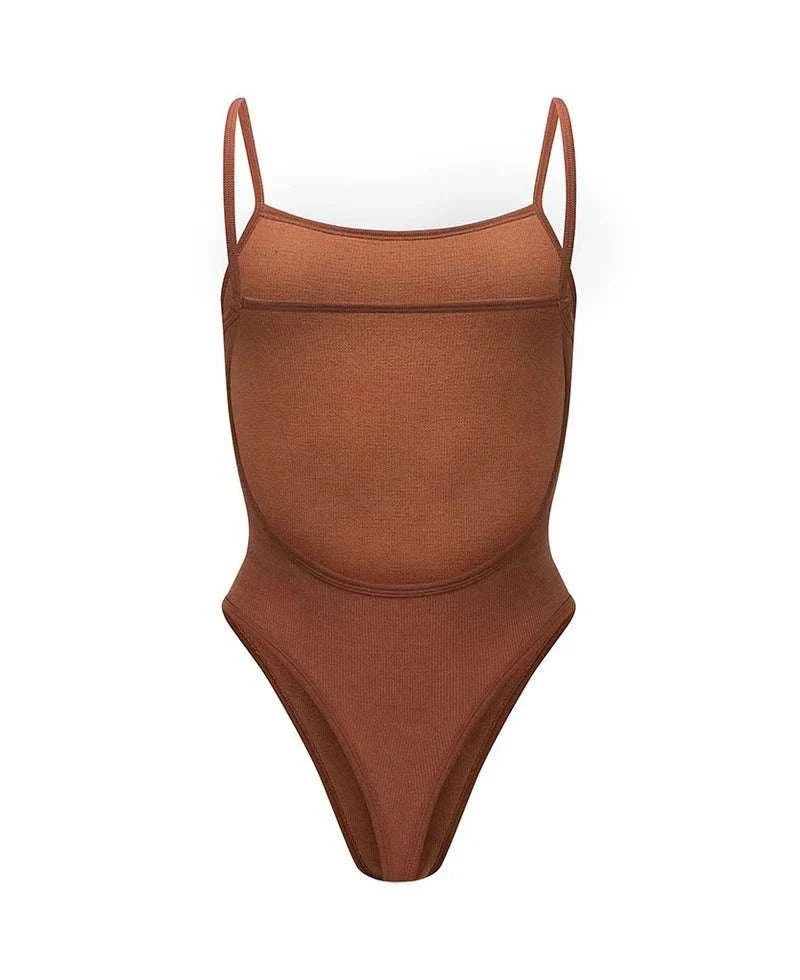 Nagnata Ballet Wool Bodysuit Clay