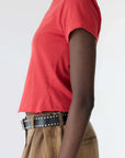 Bassike Raw Edge Baby T Shirt Bright Red