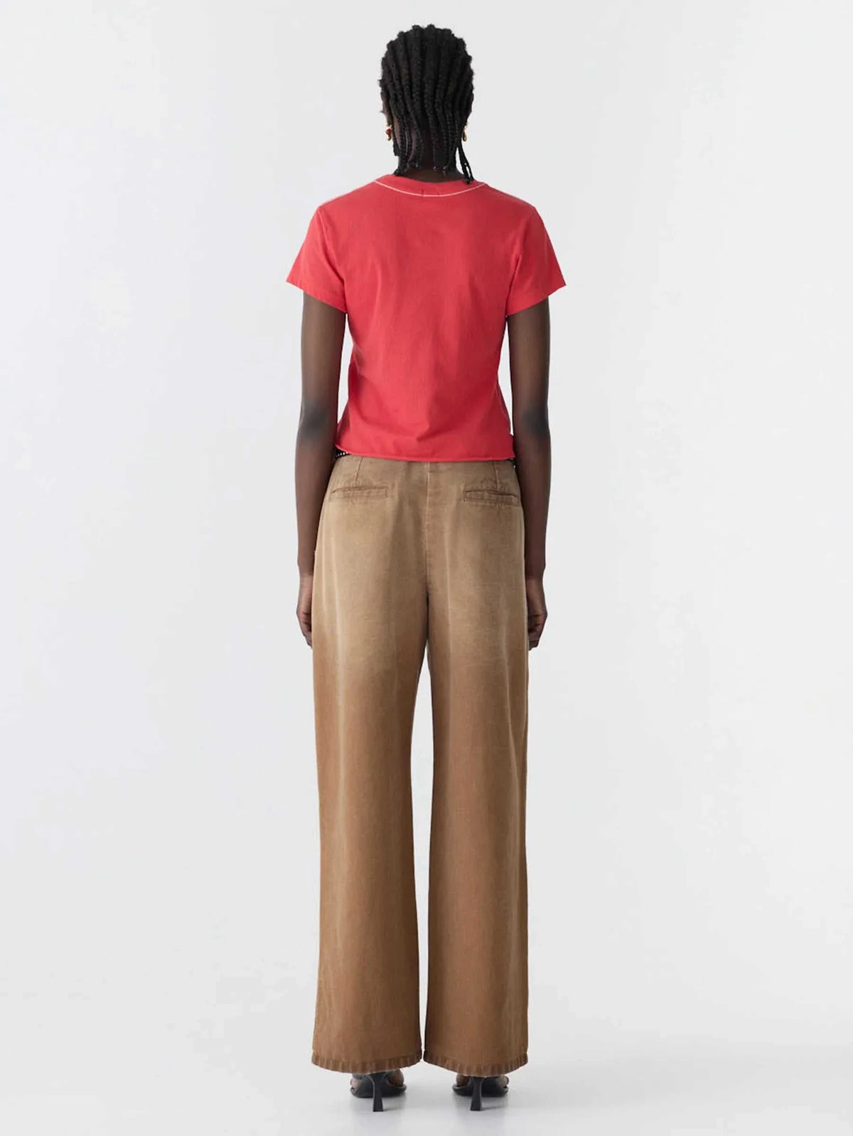 Bassike Raw Edge Baby T Shirt Bright Red