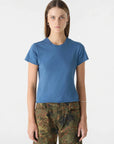 Bassike Raw Edge Baby T Shirt Deep Blue