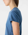 Bassike Raw Edge Baby T Shirt Deep Blue