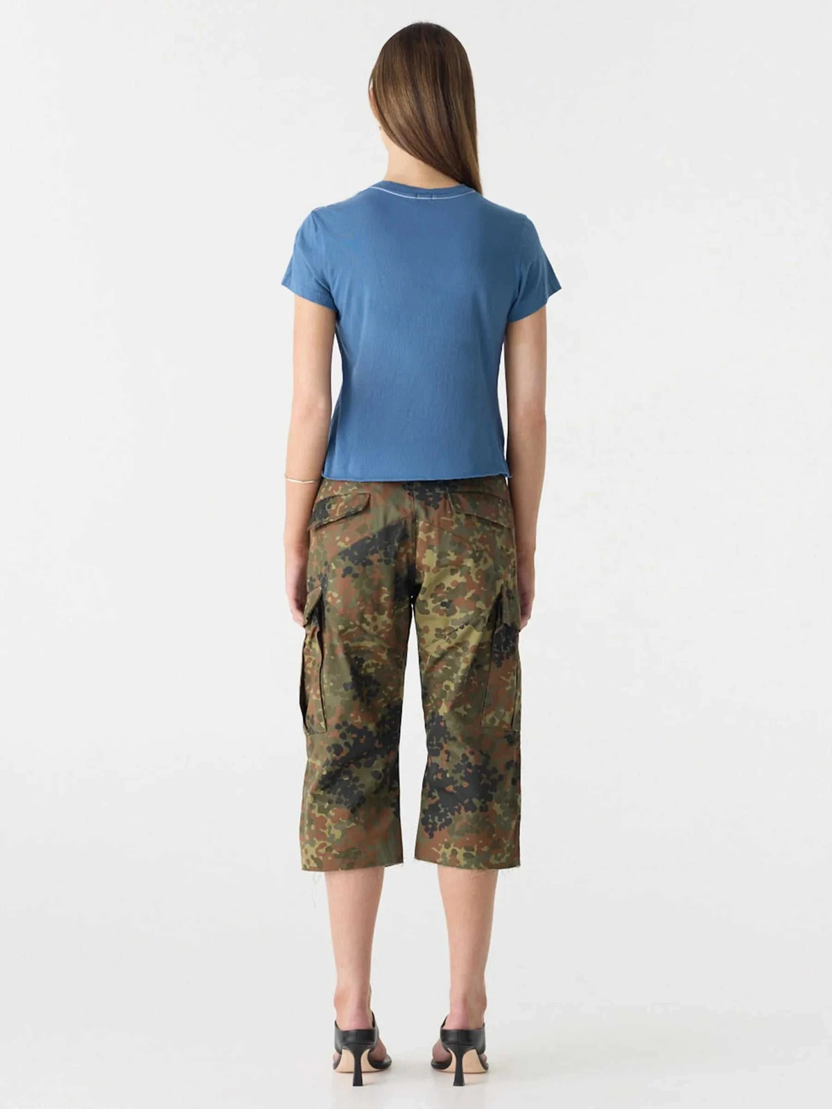 Bassike Raw Edge Baby T Shirt Deep Blue